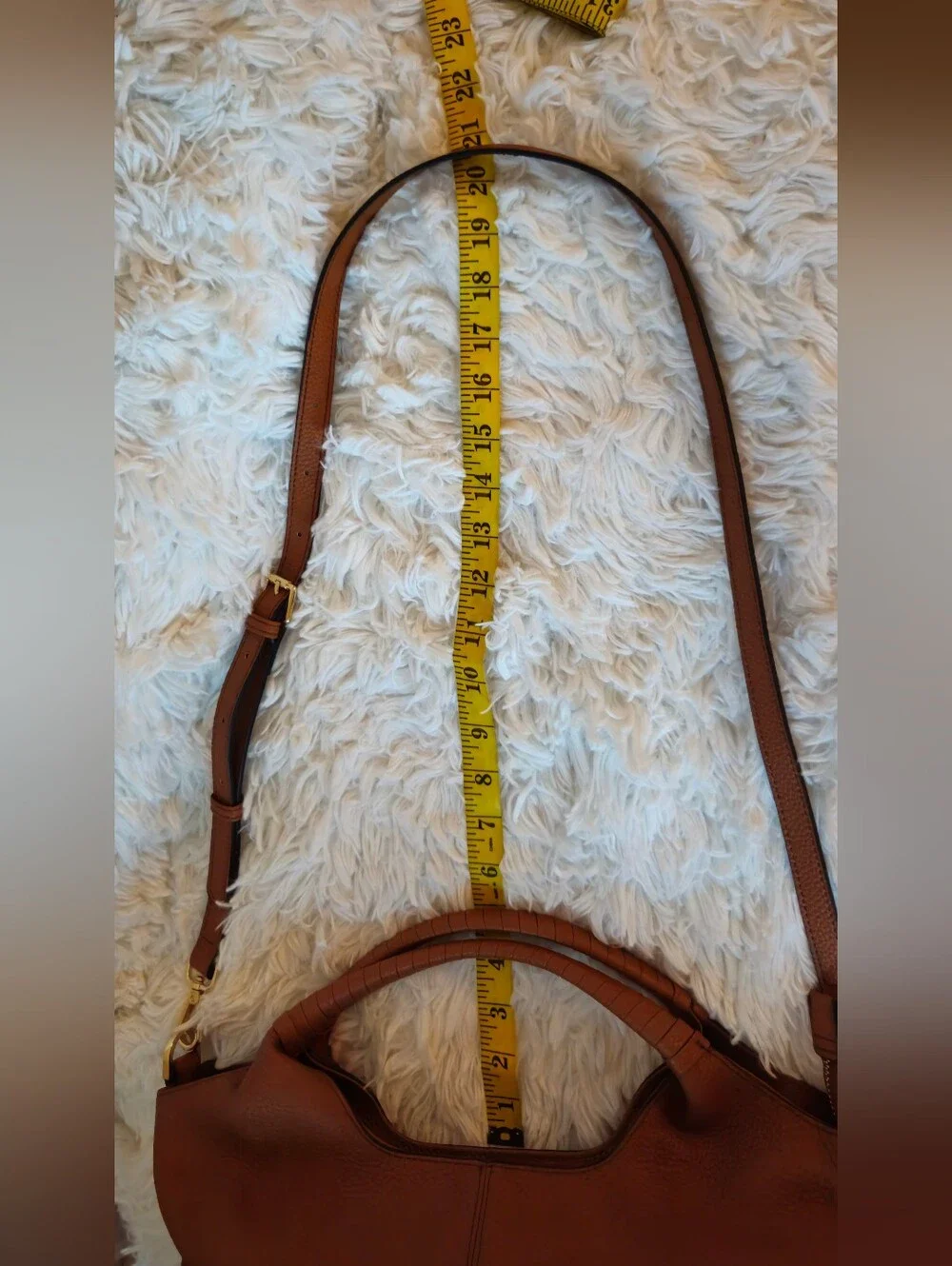 BOSTANTEN Nevin Tan Leather Satchel Crossbody Bag